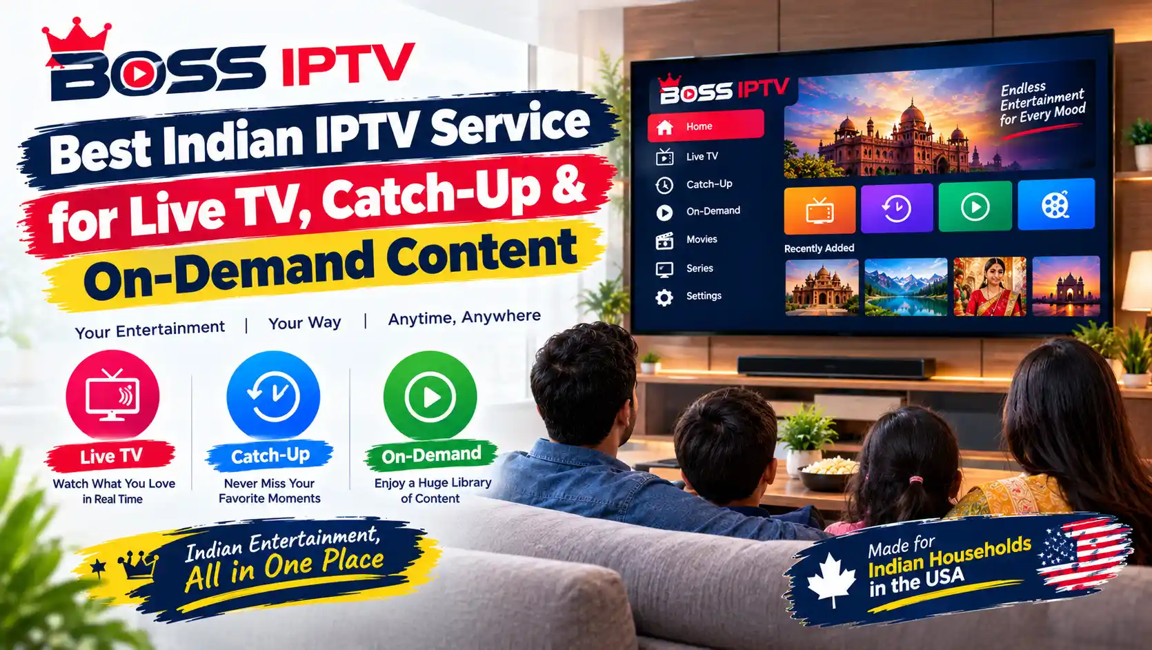 Best Indian IPTV Service for Live TV, Catch-Up & On-Demand Content